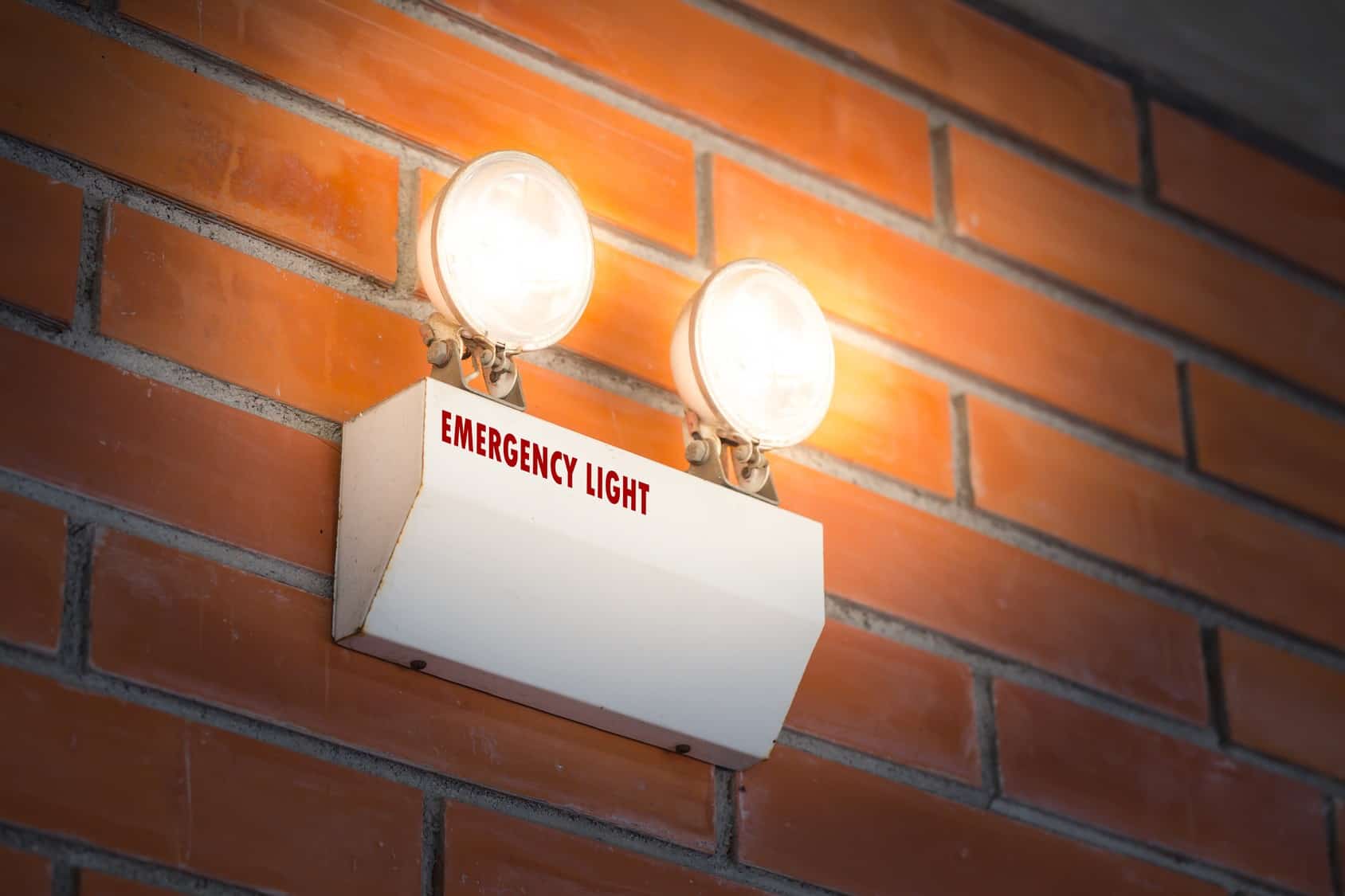 Emergency light on wall