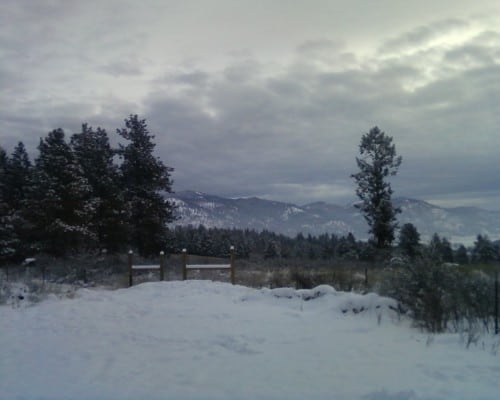 snow on land and mountains