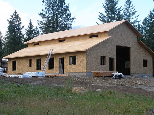 newly built barn