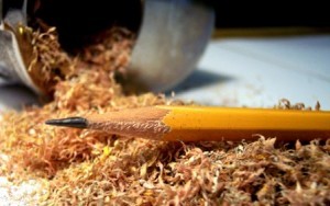 planning pencil shavings