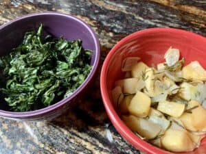 turnip greens with roasted turnips