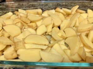potatoes in casserole dish