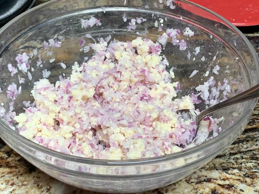red onion and white cheddar cheese