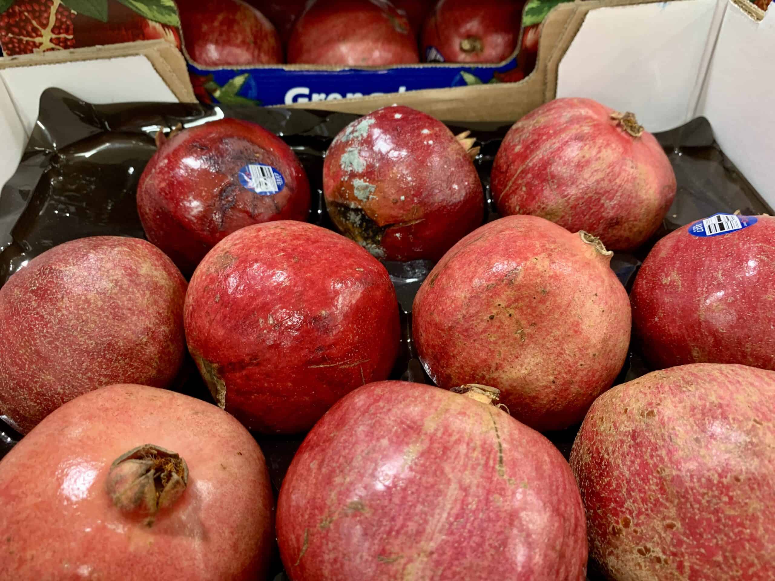 moldy pomegranates at the store